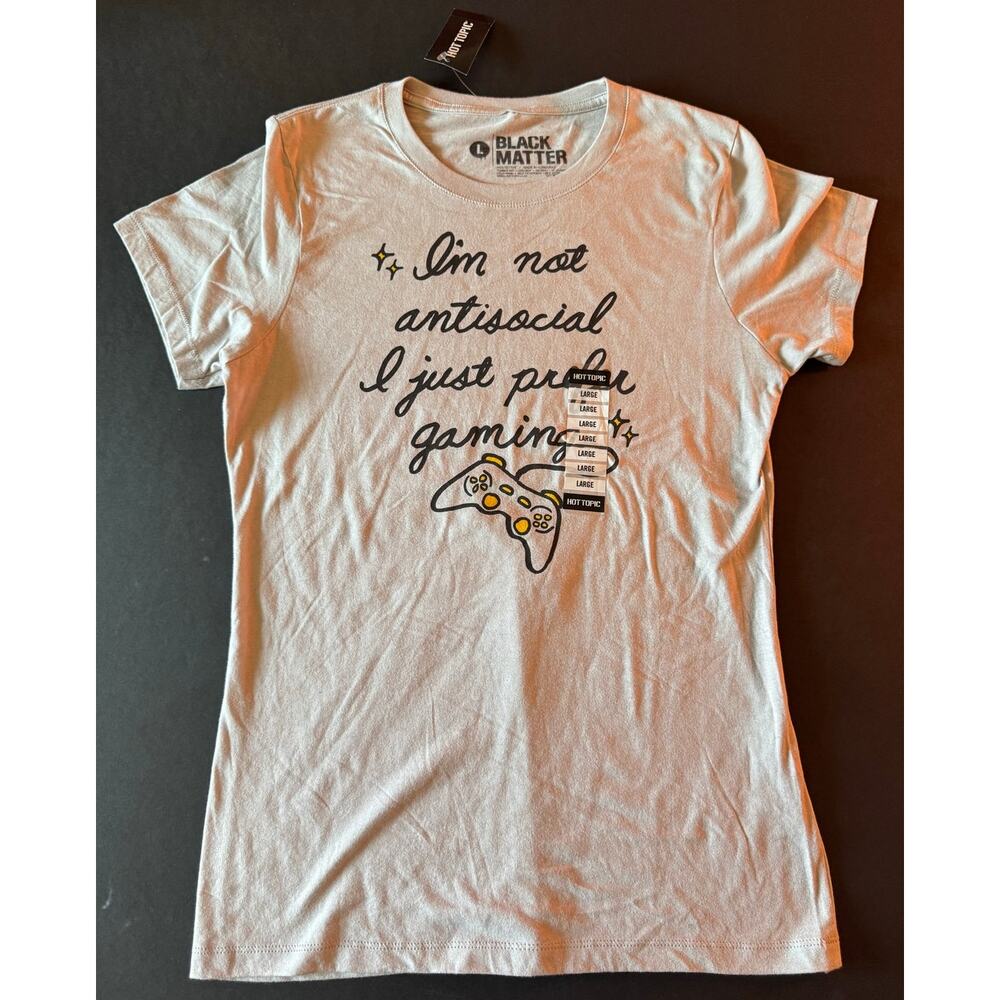 NWT Hot Topic I'm Not Antisocial Grey Tee